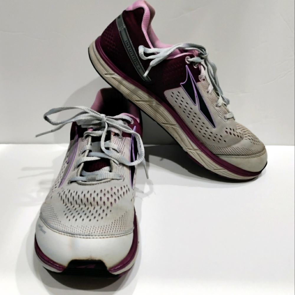 Altra Intuition 4 abound running hiking grey purple sneakers women's size 10
